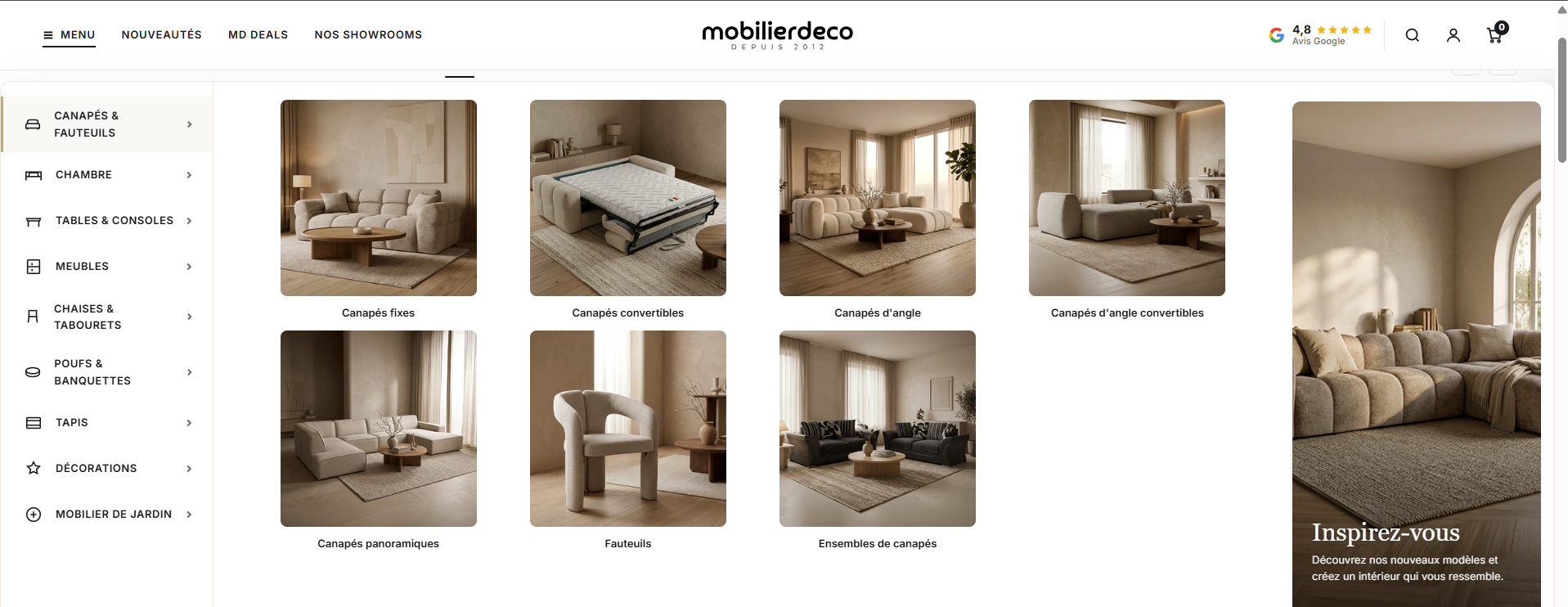 Mobilier Déco — Refonte Shopify & optimisation SEO