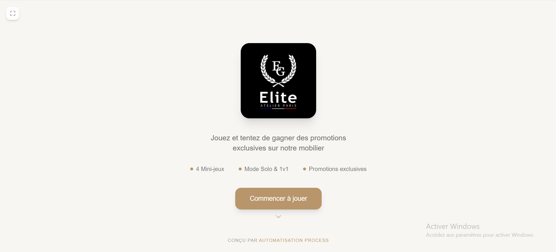 Elite Atelier Paris — Suite de mini-jeux en magasin